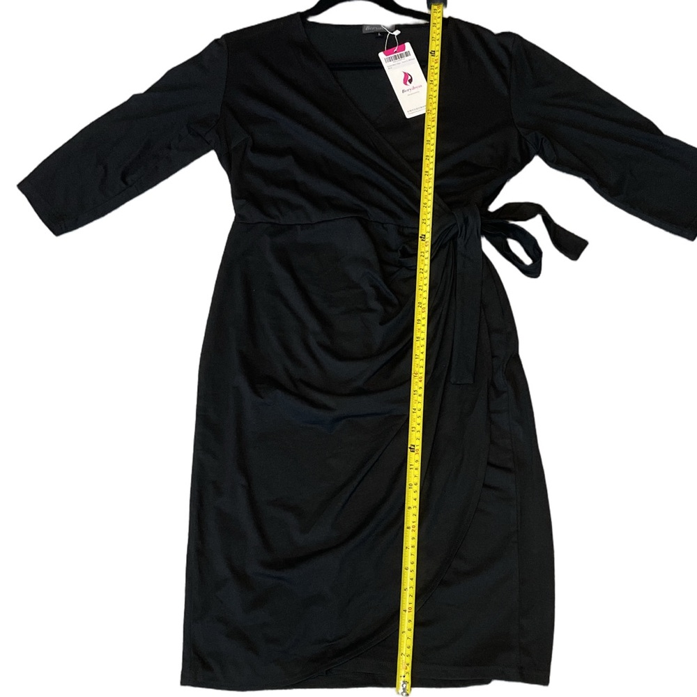 Berydress NWT Elegant Black Wrap Dress Woman’s large - Picture 4 of 5
